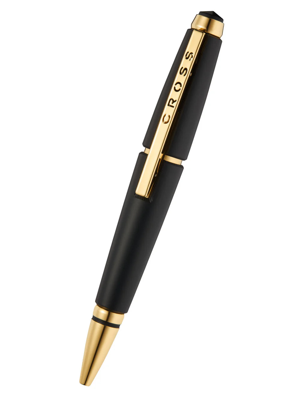 Penna Roller Selectip® Edge™ laccata nera opaca con finiture PVD oro
