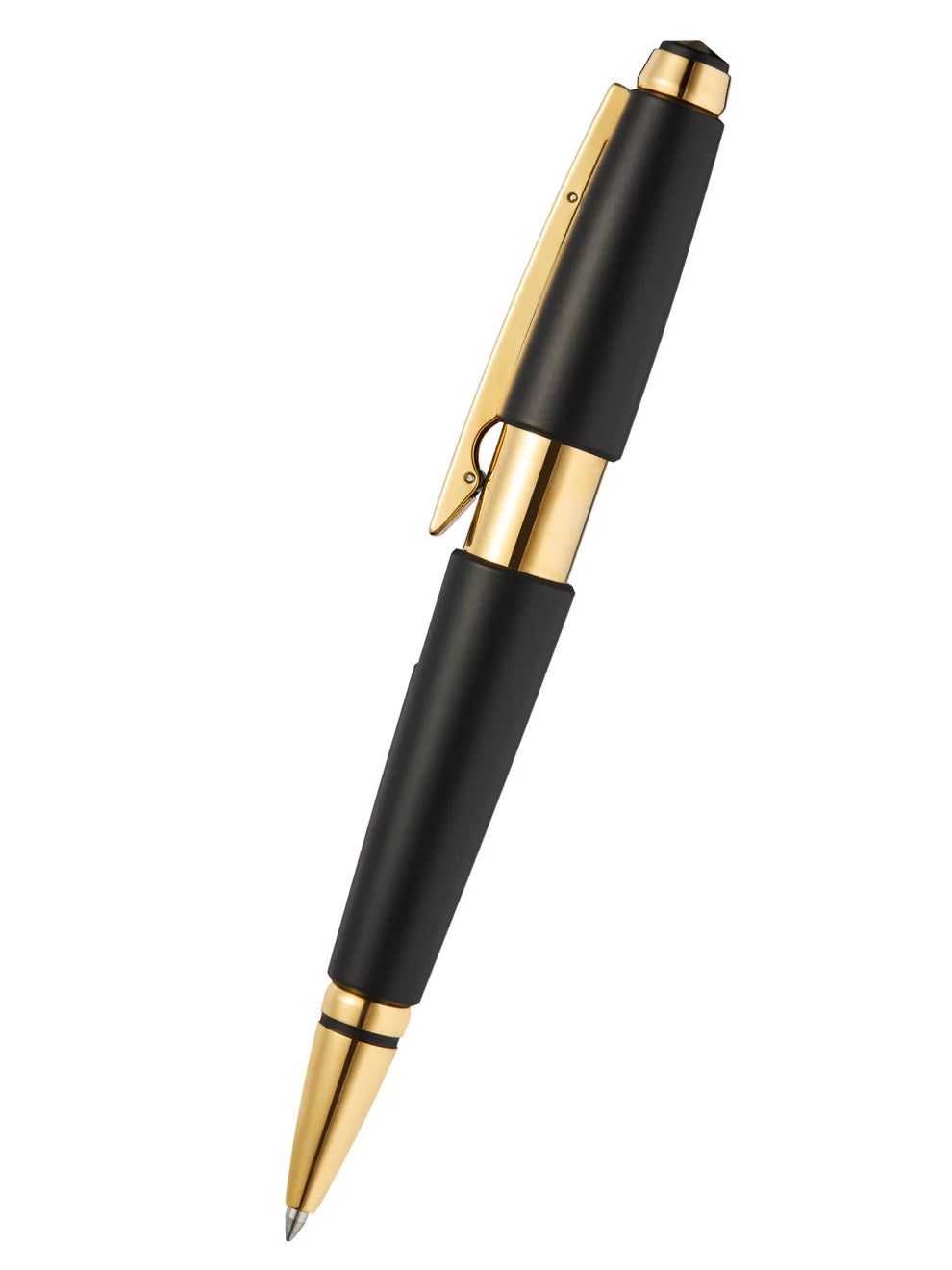 Penna Roller Selectip® Edge™ laccata nera opaca con finiture PVD oro