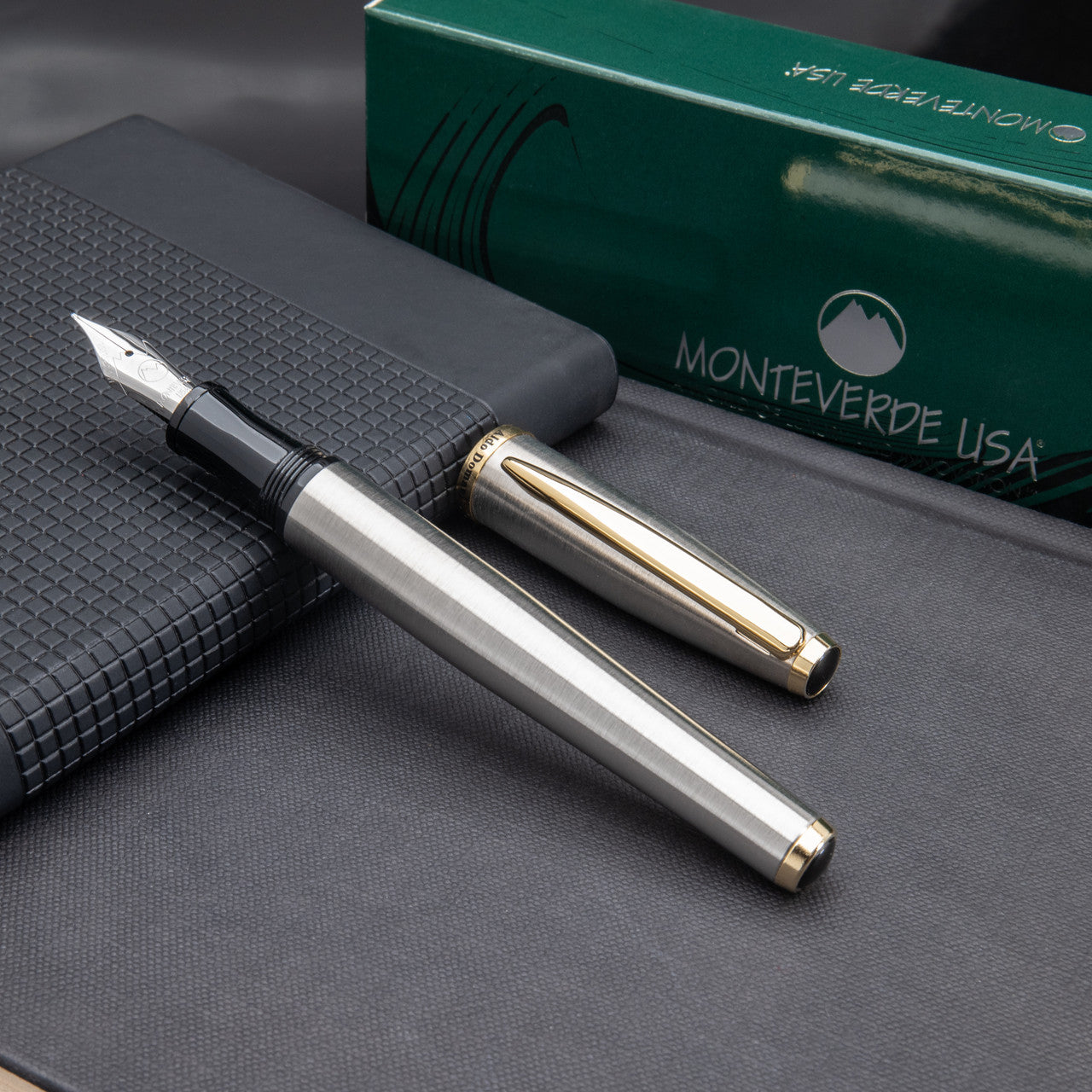Monteverde USA Aldo Domani Penne stilografiche con pennino JoWo Premium Argento Spazzolato