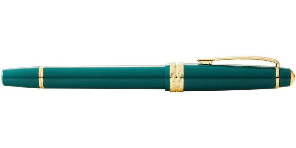 Penna stilografica Bailey Light™ in resina verde lucida e pennino medio color oro