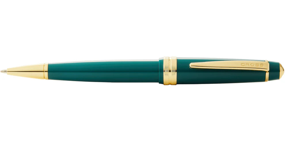Penna a sfera Bailey Light™ in resina verde lucida e tonalità oro