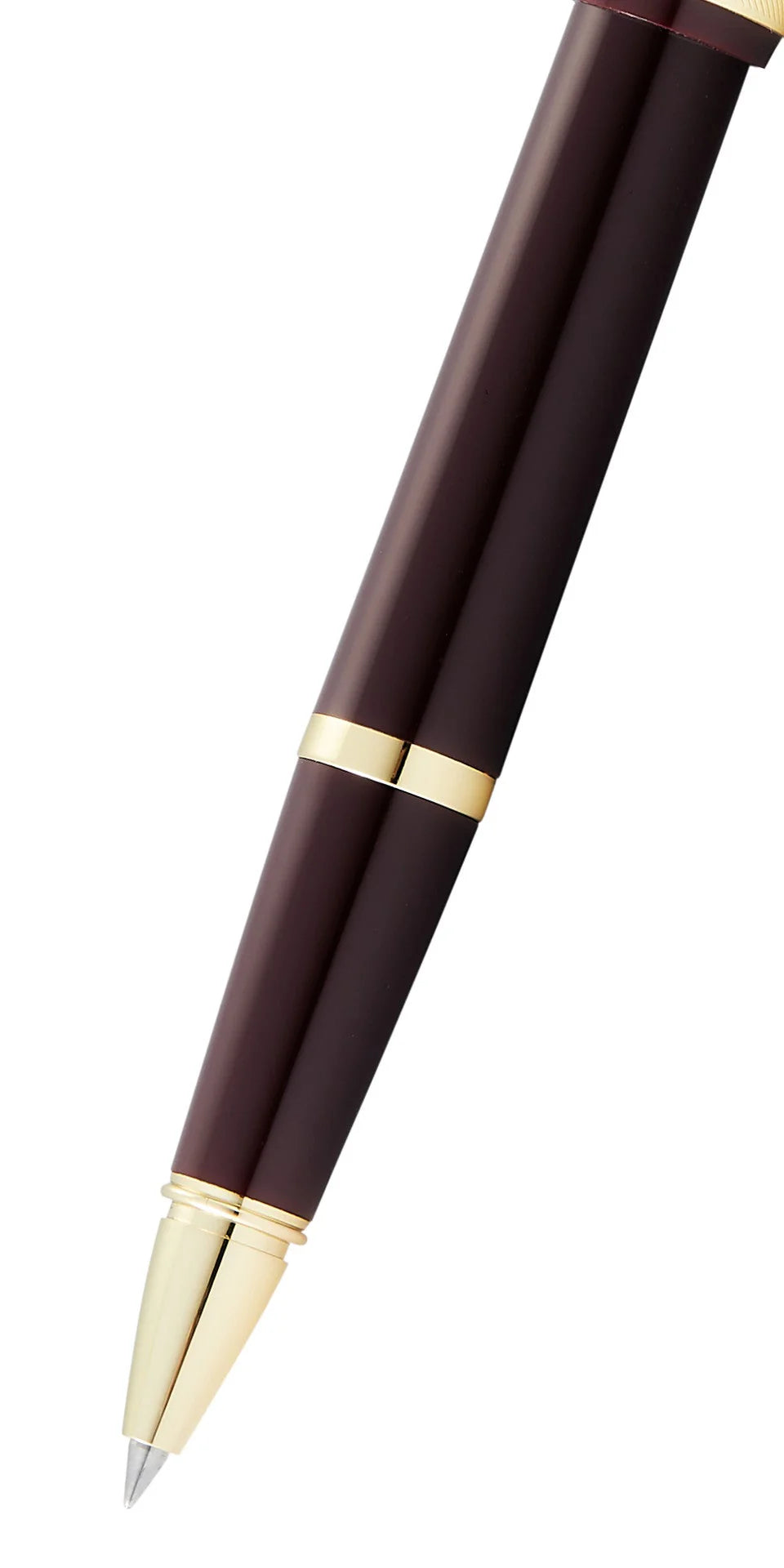 Penna roller Bailey Light™ in resina burgundy lucida e tonalità oro