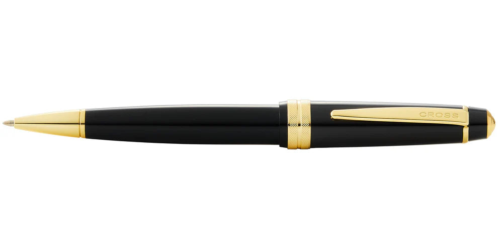 Penna a sfera Bailey Light™ in resina nera lucida e tonalità oro