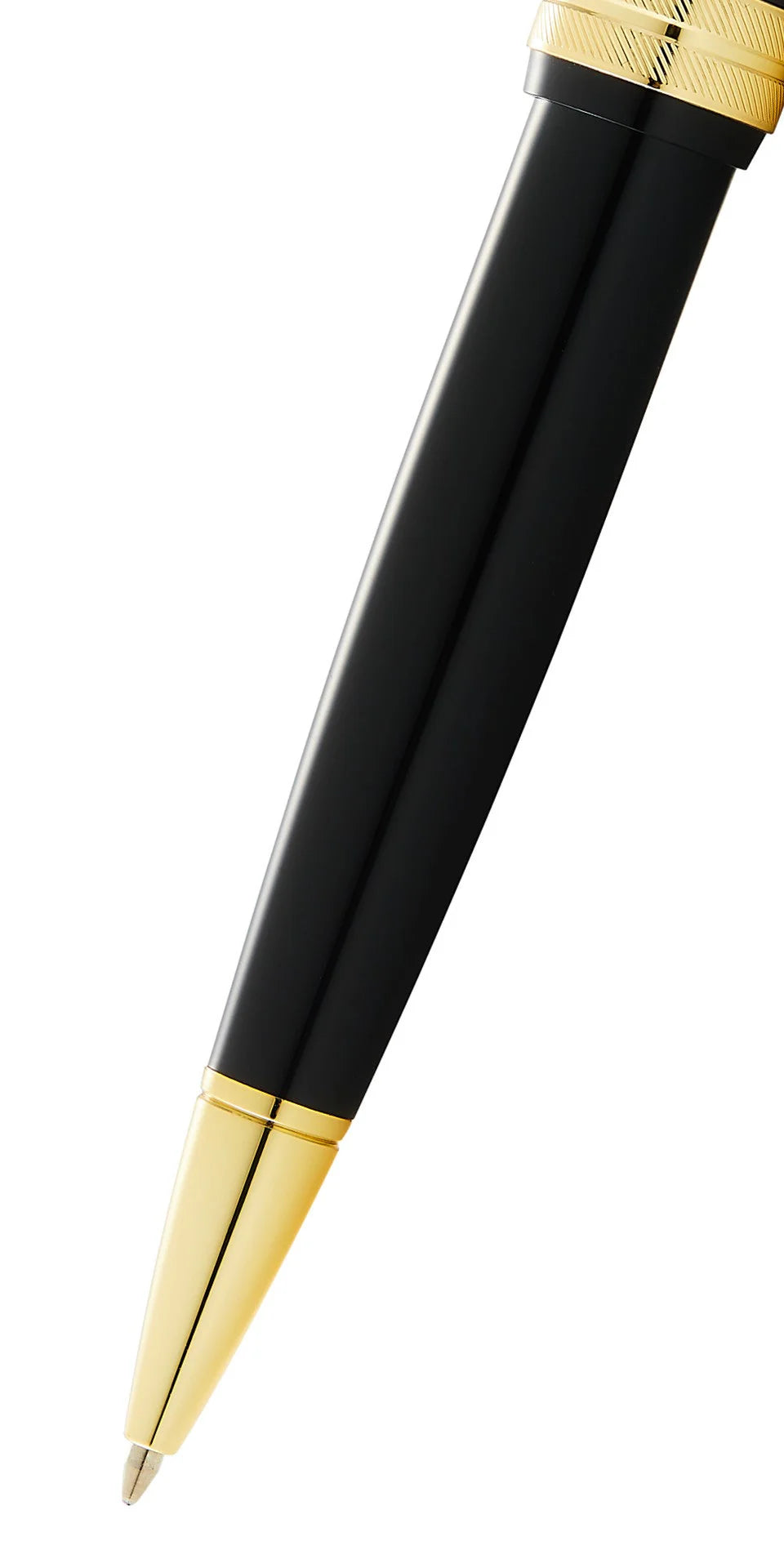 Penna a sfera Bailey Light™ in resina nera lucida e tonalità oro
