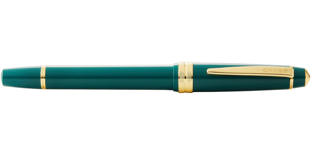 Penna stilografica Bailey Light™ in resina verde lucida e pennino medio color oro
