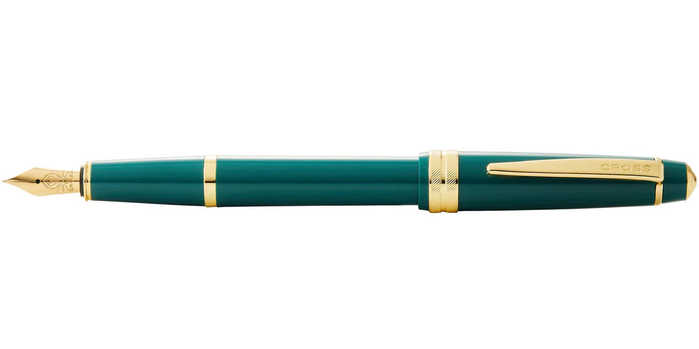 Penna stilografica Bailey Light™ in resina verde lucida e pennino medio color oro