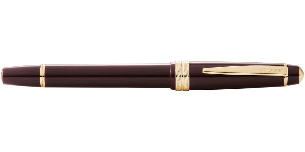 Penna stilografica Bailey Light™ in resina burgundy lucida e pennino medio color oro