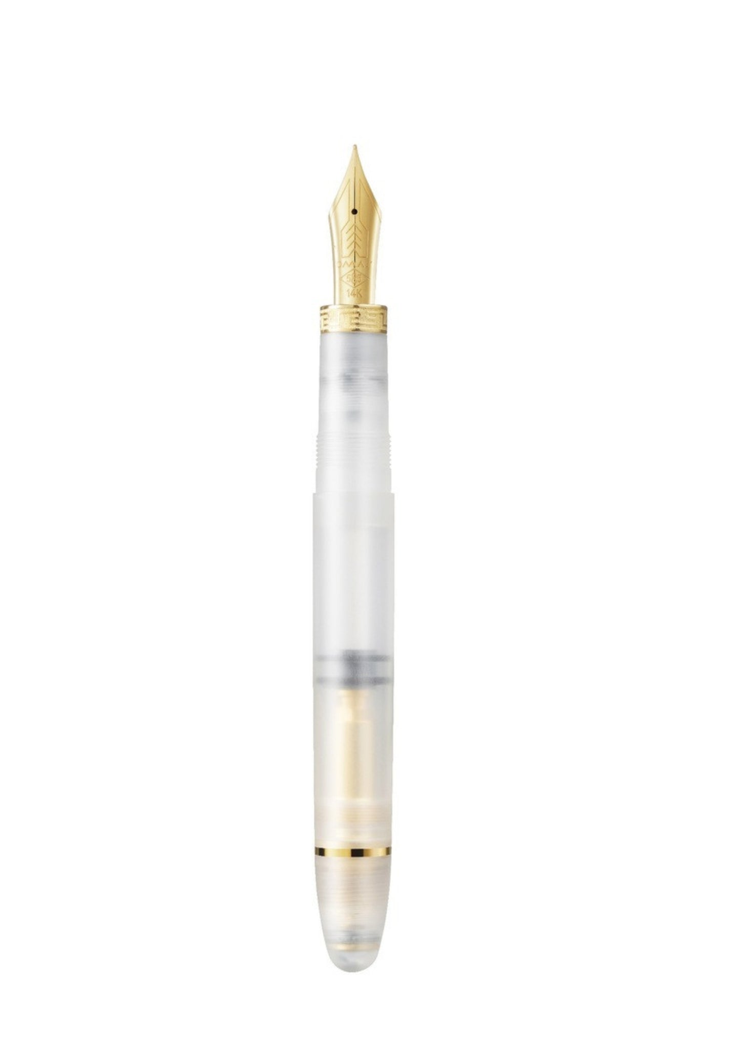 OMAS OGIVA FROSTED DEMONSTRATOR FOUNTAIN PEN WITH GOLD TRIM