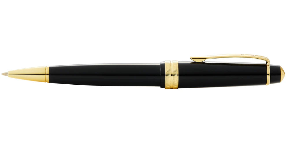 Penna a sfera Bailey Light™ in resina nera lucida e tonalità oro