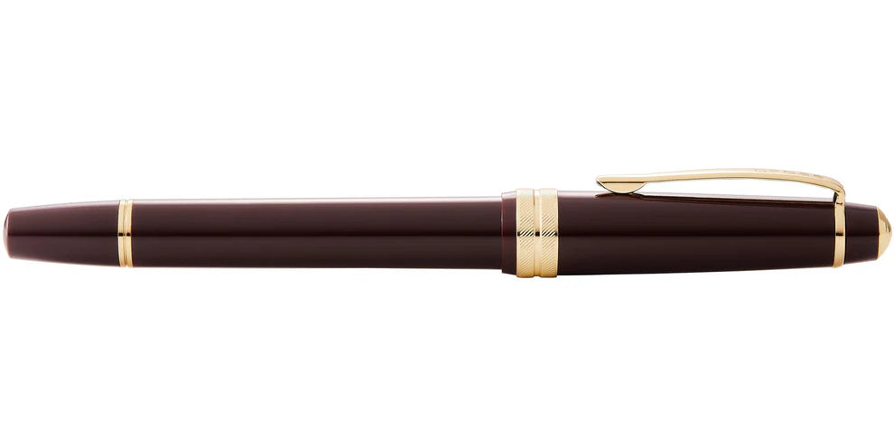 Penna stilografica Bailey Light™ in resina burgundy lucida e pennino medio color oro