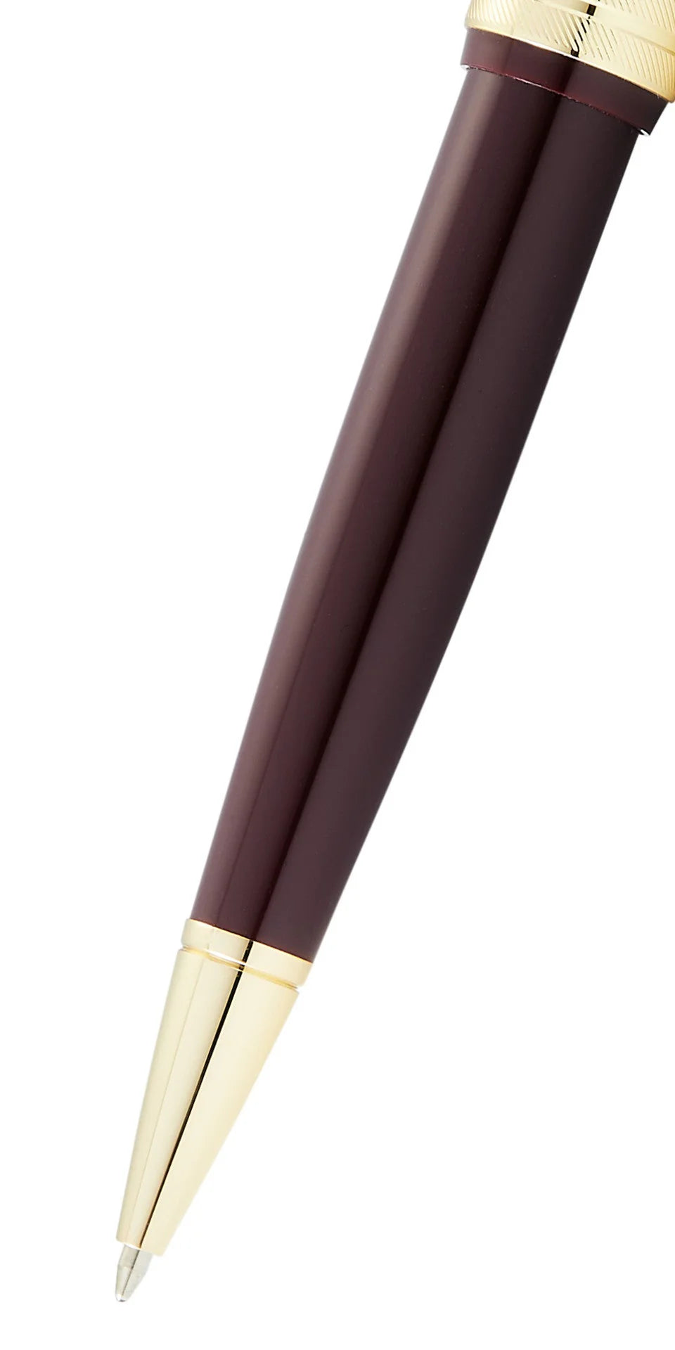 Penna a sfera Bailey Light™ in resina burgundy lucida e tonalità oro