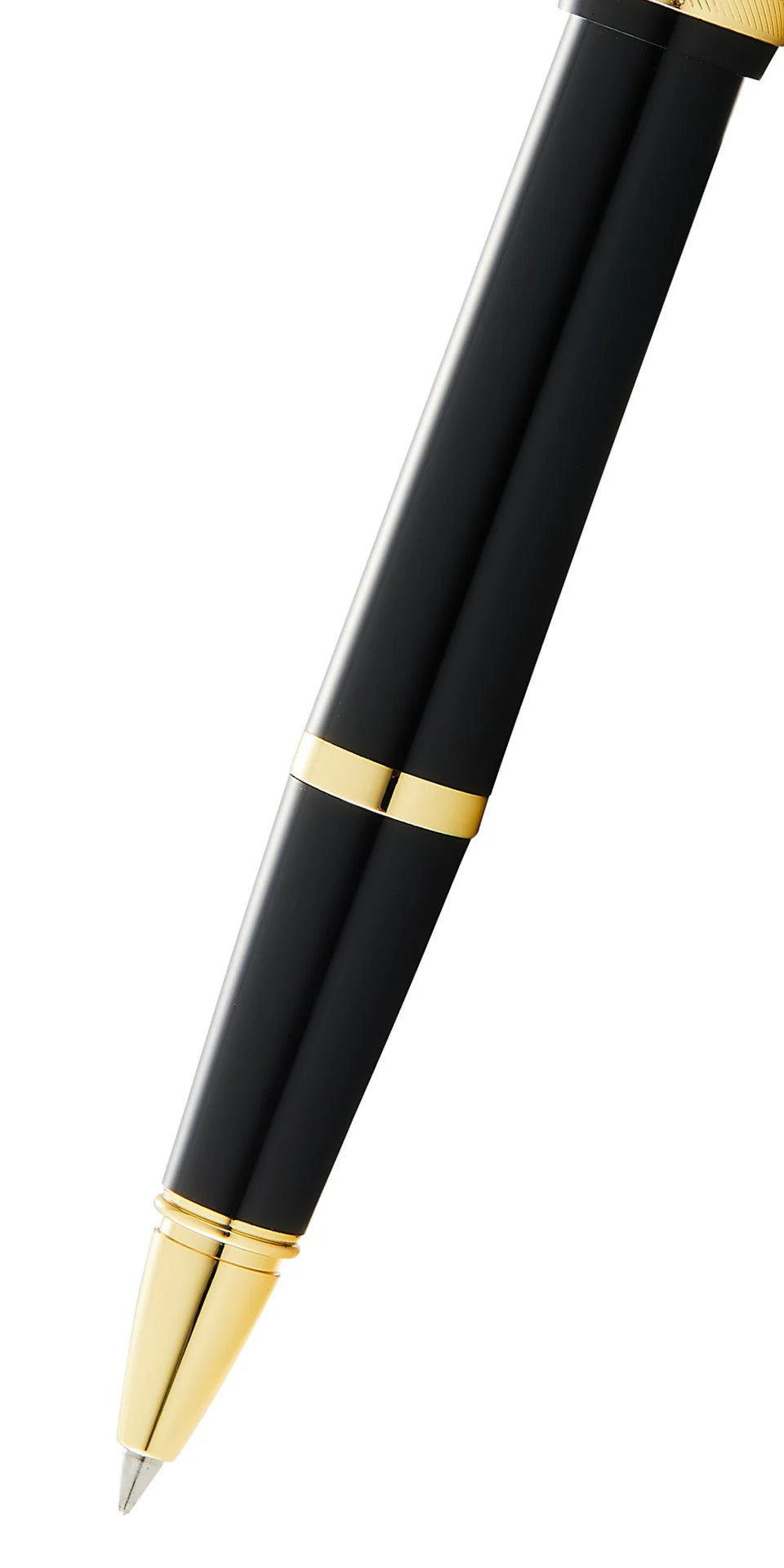 Penna roller Bailey Light™ in resina nera lucida e tonalità oro