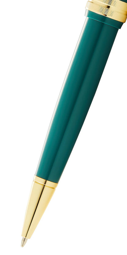 Penna a sfera Bailey Light™ in resina verde lucida e tonalità oro
