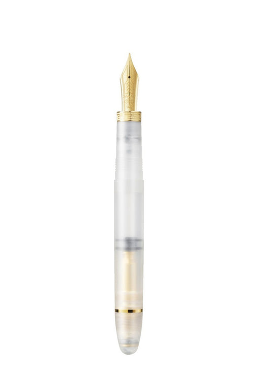 OMAS OGIVA FROSTED DEMONSTRATOR FOUNTAIN PEN WITH GOLD TRIM