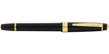 Penna stilografica Bailey Light™ in resina nera lucida e pennino medio color oro
